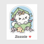 クリスマスお祝いとパーティタイムキャット シール (シート)