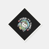 クリスマスお祝いとパーティタイムキャット スタンダードカクテルナプキン (角)