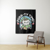 クリスマスお祝いとパーティタイムキャット タペストリー (インサイチュ)