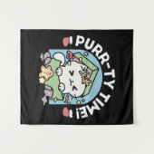 クリスマスお祝いとパーティタイムキャット タペストリー (正面(横))