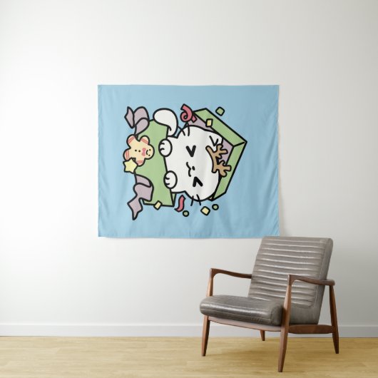 クリスマスお祝いとパーティタイムキャット タペストリー (インサイチュ(横))