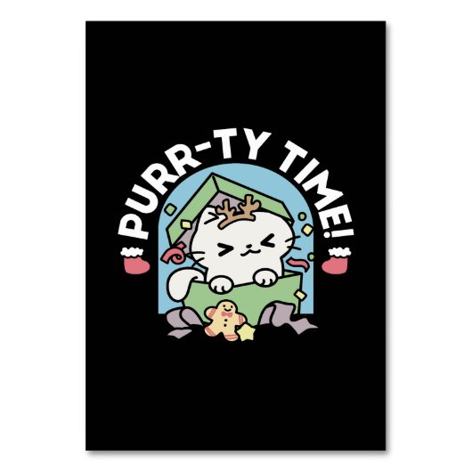 クリスマスお祝いとパーティタイムキャット テーブルナンバー (正面)