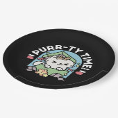 クリスマスお祝いとパーティタイムキャット ペーパープレート (アングル)