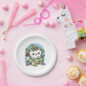 クリスマスお祝いとパーティタイムキャット ペーパープレート (パーティー)