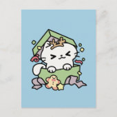 クリスマスお祝いとパーティタイムキャット ポストカード (正面)