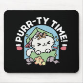 クリスマスお祝いとパーティタイムキャット マウスパッド (正面)