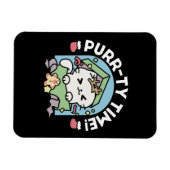 クリスマスお祝いとパーティタイムキャット マグネット (横)