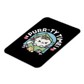 クリスマスお祝いとパーティタイムキャット マグネット (左側)