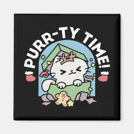 クリスマスお祝いとパーティタイムキャット マグネット