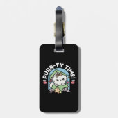 クリスマスお祝いとパーティタイムキャット ラゲッジタグ (裏面縦)