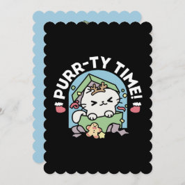 クリスマスお祝いとパーティタイムキャット 招待状