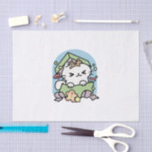 クリスマスお祝いとパーティタイムキャット 薄葉紙 (クラフト)