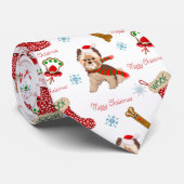 クリスマスお祝いとヨークシャーテリア ネクタイ (ロール)