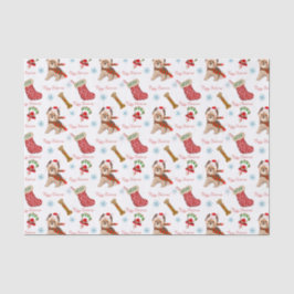 クリスマスお祝いとヨークシャーテリア 薄葉紙