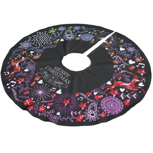 クリスマスお祝いシャルボードサークル ブラッシュドポリエステルツリースカート (アングル)