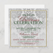 クリスマスお祝いディナーパーティの招待状 招待状 (正面/裏面)