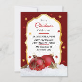 クリスマスお祝いパーティの招待状 招待状 (正面)
