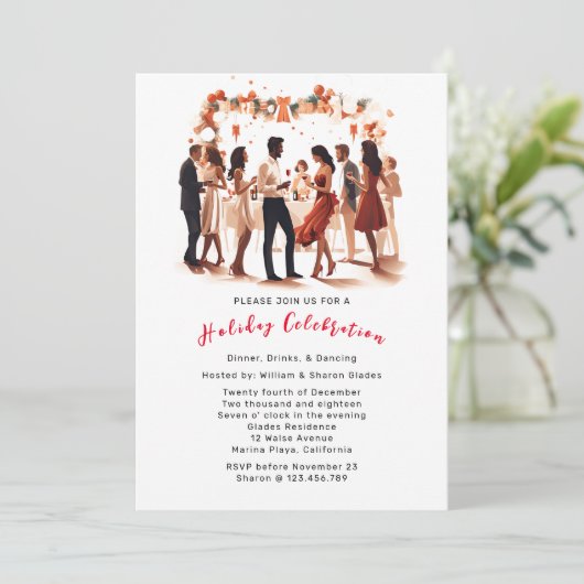 クリスマスお祝いパーティの招待状 招待状 (スタンド正面)