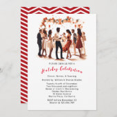 クリスマスお祝いパーティの招待状 招待状 (正面/裏面)