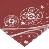 クリスマスお祝いホワイトオーナメント星赤 ショートテーブルランナー (コーナー)