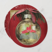 クリスマスお祝い招待状 招待状 (正面/裏面)