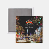 クリスマスお祝い、明るい光とボーブル マグネット (正面/裏面)