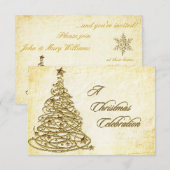 クリスマスお祝いRSVPカード 招待状 (正面/裏面)