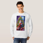 クリスマスお祝いTシャツとカラーのスプラッシュ Tシャツ (正面フル)