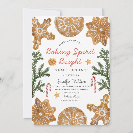 クリスマスお菓子交換パーティー 招待状 (正面)