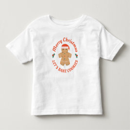 クリスマスお菓子作り ジンジャーブレッドマン トドラーTシャツ