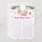 クリスマスお菓子 サンタベイビー名前ゲームカード 招待状 (正面)