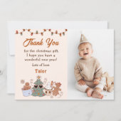 クリスマスお菓子 誕生日 フォト サンクス カード (正面)