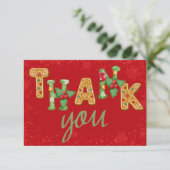 クリスマスお菓子 面白い漫画 かっこいい子供たち サンキューカード (スタンド正面)