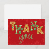 クリスマスお菓子 面白い漫画 かっこいい子供たち サンキューカード (正面/裏面)