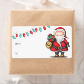 クリスマスからかわいいサンタクロース ラベル (インサイチュ)