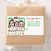 クリスマスからギークおもしろいファミリーホリデー写真 ラベル (インサイチュ)