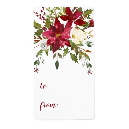 クリスマスからポインセチア ラベル (正面)
