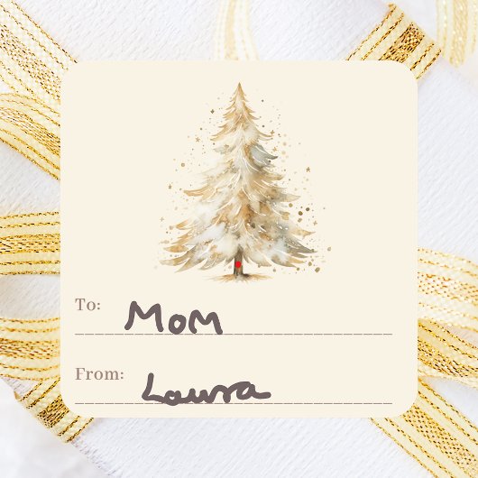 クリスマスから木の雪クリーム スクエアシール