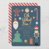 クリスマスかわいいおもしろいお洒落誕生日 招待状 (正面/裏面)
