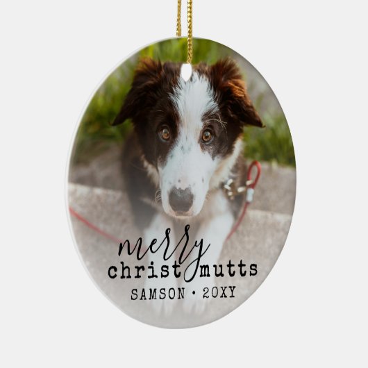 クリスマスかわいいおもしろいペット犬の写真セラミック装飾品 セラミックオーナメント (右)