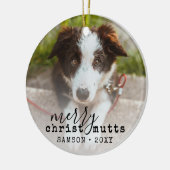 クリスマスかわいいおもしろいペット犬の写真セラミック装飾品 セラミックオーナメント (左)