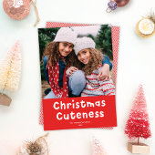 クリスマスかわいいおもしろい赤い休日の写真 シーズンカード