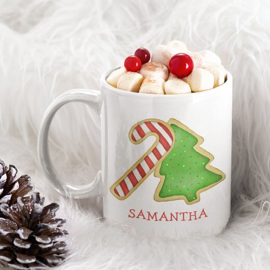 クリスマスかわいいお洒落切り出しクッキーカスタム コーヒーマグカップ