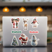 クリスマスかわいいアニメパーソナライズされたーション シール