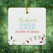 クリスマスかわいいカラフルフォトホリデー文字列ライト セラミックオーナメント