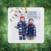 クリスマスかわいいカラフルフォトホリデー文字列ライト セラミックオーナメント