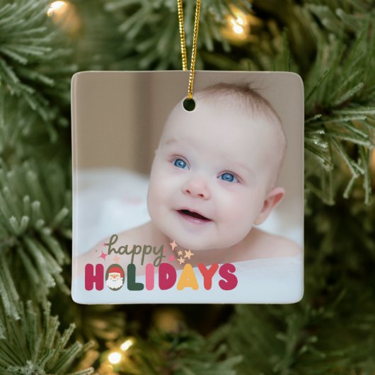 クリスマスかわいいカラフルモダン休日 セラミックオーナメント (ツリー)