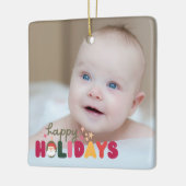 クリスマスかわいいカラフルモダン休日 セラミックオーナメント (左)