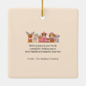 クリスマスかわいいカラフルモダン休日 セラミックオーナメント (裏面)