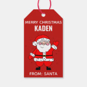 クリスマスかわいいキッズマンガサンタレッド ギフトタグ (裏面)